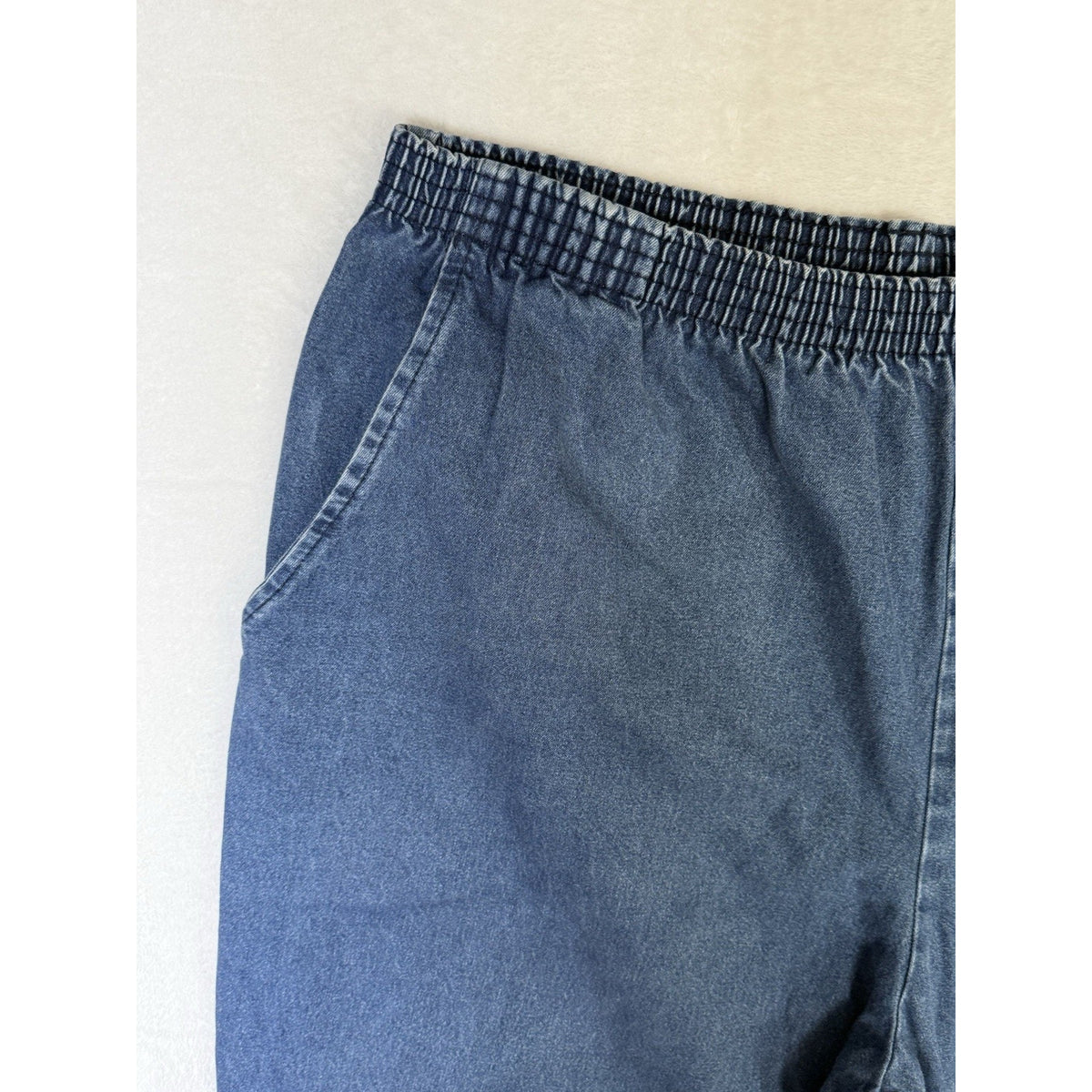 Briggs Women 24W Pull On Denim Jeans Blue Elastic Waist Cotton Capris