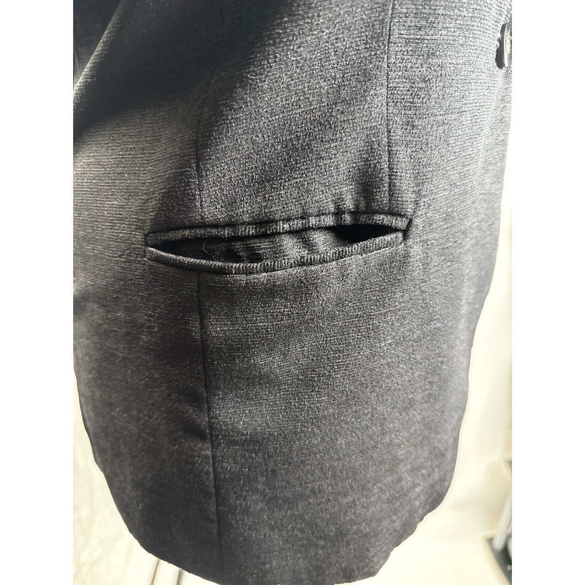 Finity Studio Black Textured Blazer Jacket Women Size 10 Career Minimalist Y2K