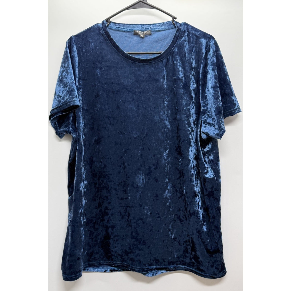 Urban Coco Blue Velvet Top XL Stretch Tee Soft Grunge Whimsigoth Casual