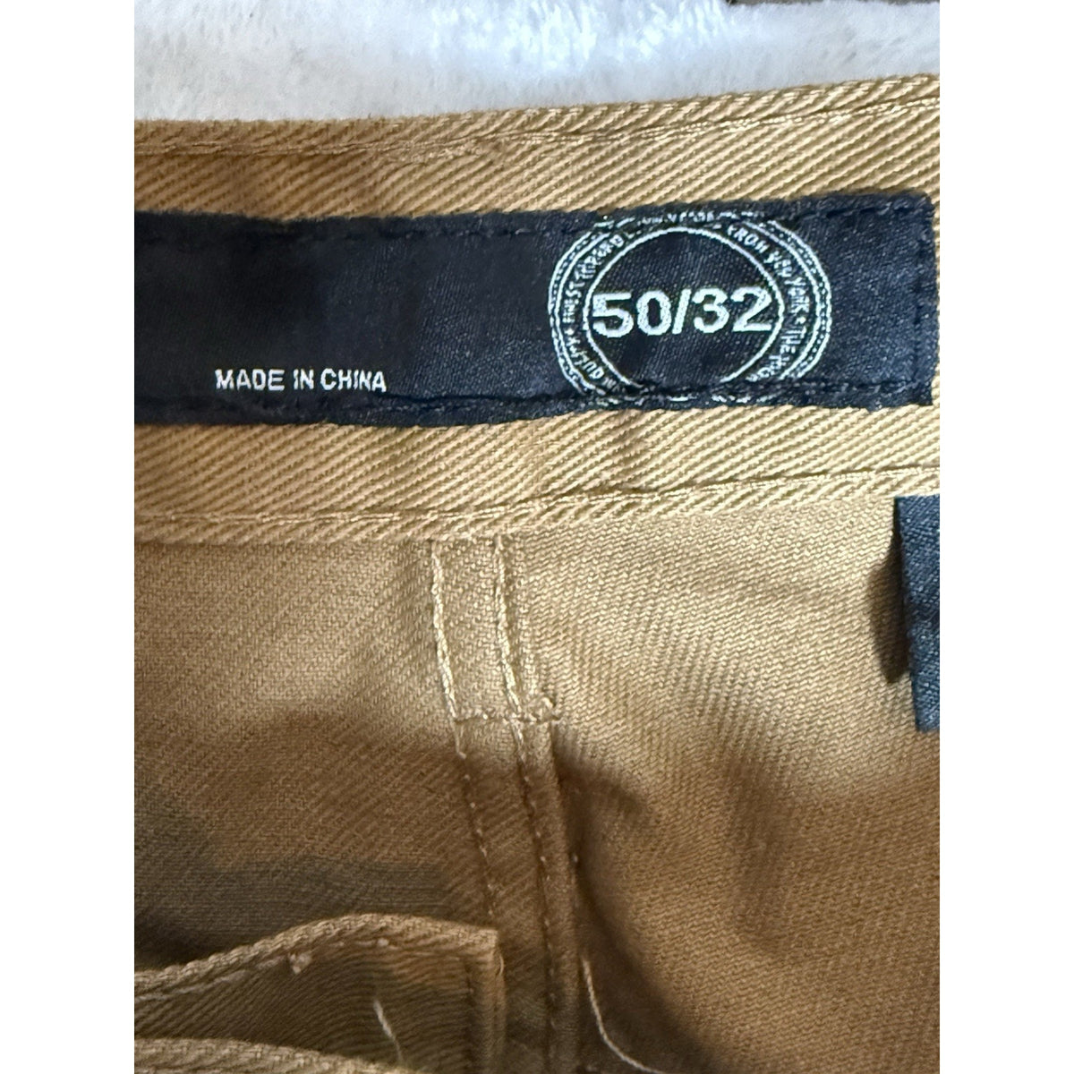 Mens Tan Cotton 5 Pocket Pants Size 50x32 Straight Leg Casual Chino Workwear
