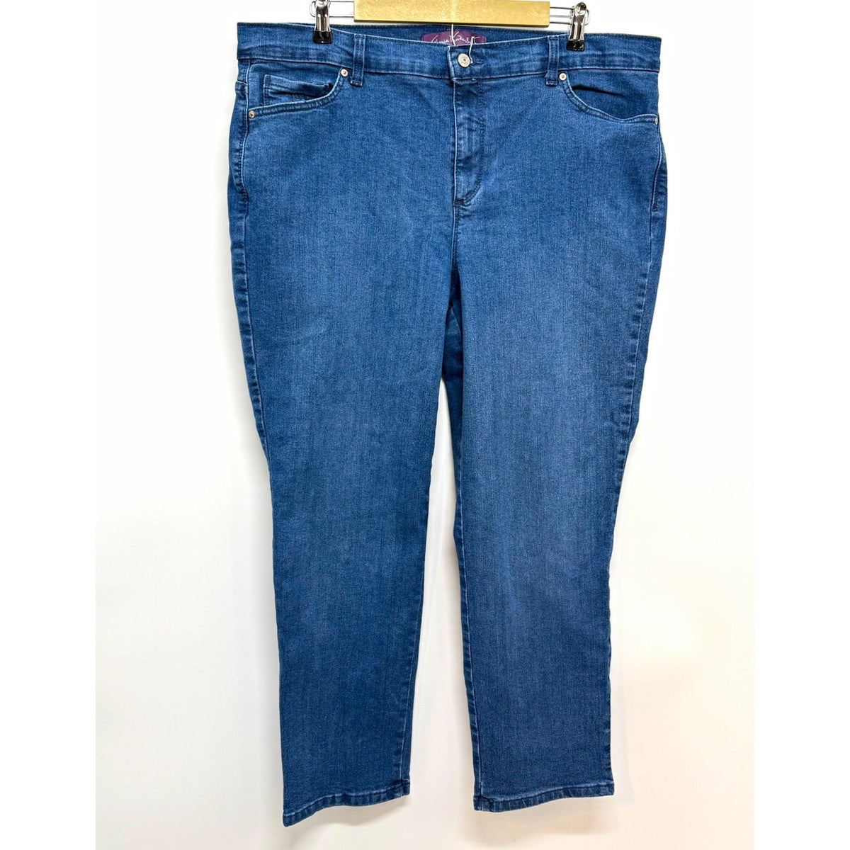 Gloria Vanderbilt Women 18W Blue Stretch Denim Jeans High Rise Slim Fit 5-Pocket
