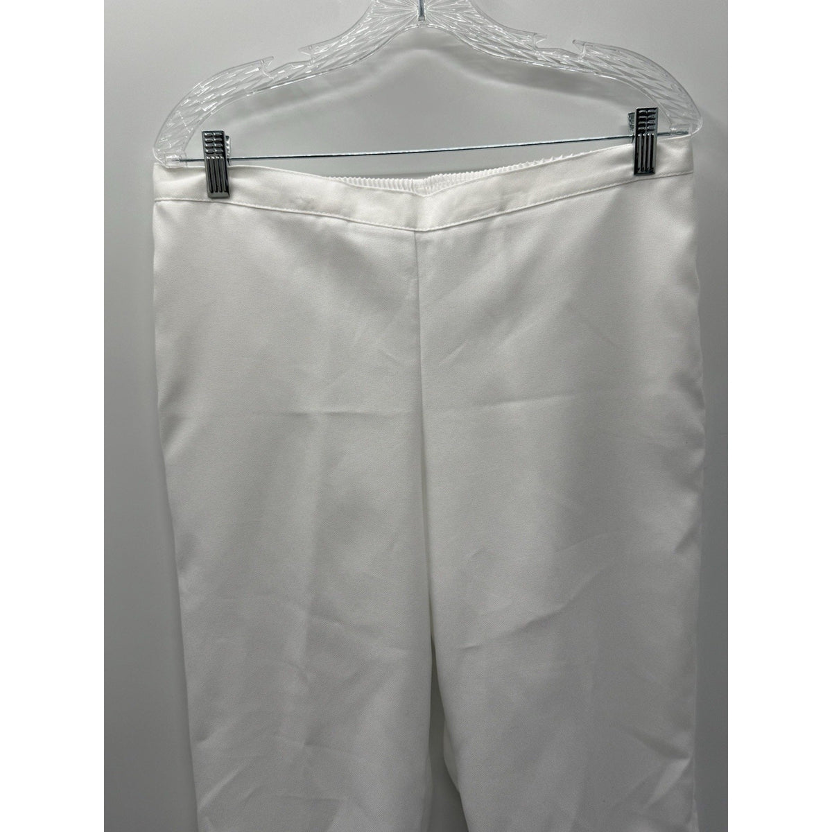 ALFRED DUNNER Women's White Pull-on Capri Pants 14P Back Elastic Front Pockets