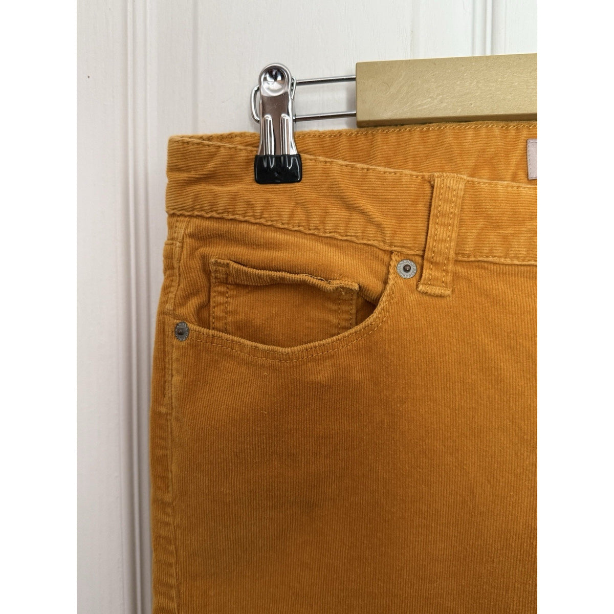 Banana Republic Womens 29/8 Skinny Corduroy Pants Mustard Yellow Stretch