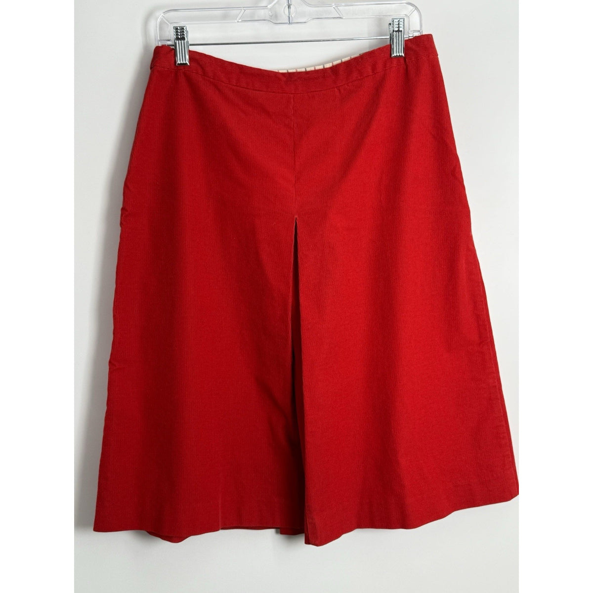 Isaac Mizrahi for Target Red Corduroy A-Line Skirt Women’s 10 Side Zip Button