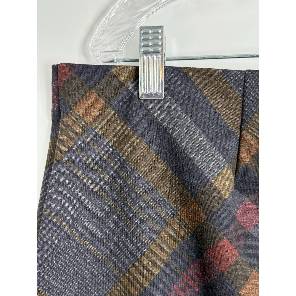 NYCC New York Clothing Co Plaid Pencil Skirt Women XL Stretch Brown Multi Color