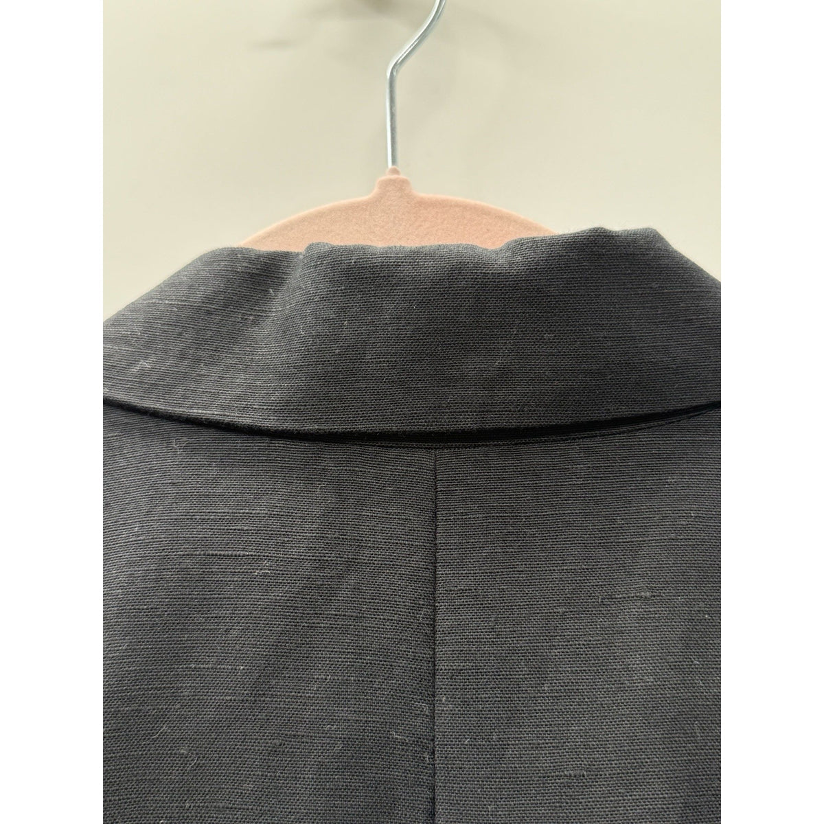 Style & Co Black Linen Rayon Button Front Long Jacket Topper Women’s 14 Career