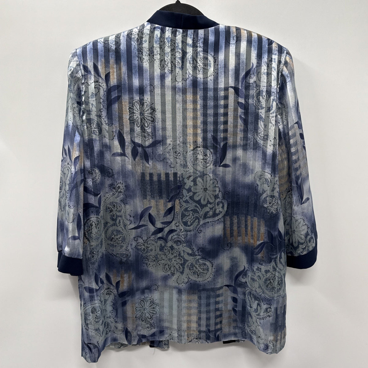 R&M Richards By Karen KWONG 2 Pc Jacket Tank Set Blue Paisley USA Size 16
