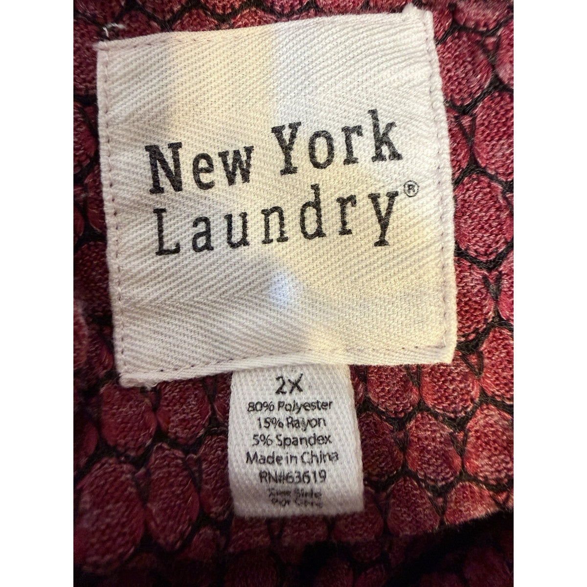 New York Laundry Women’s Cowl Neck Asymmetrical Pink Pullover size 2X