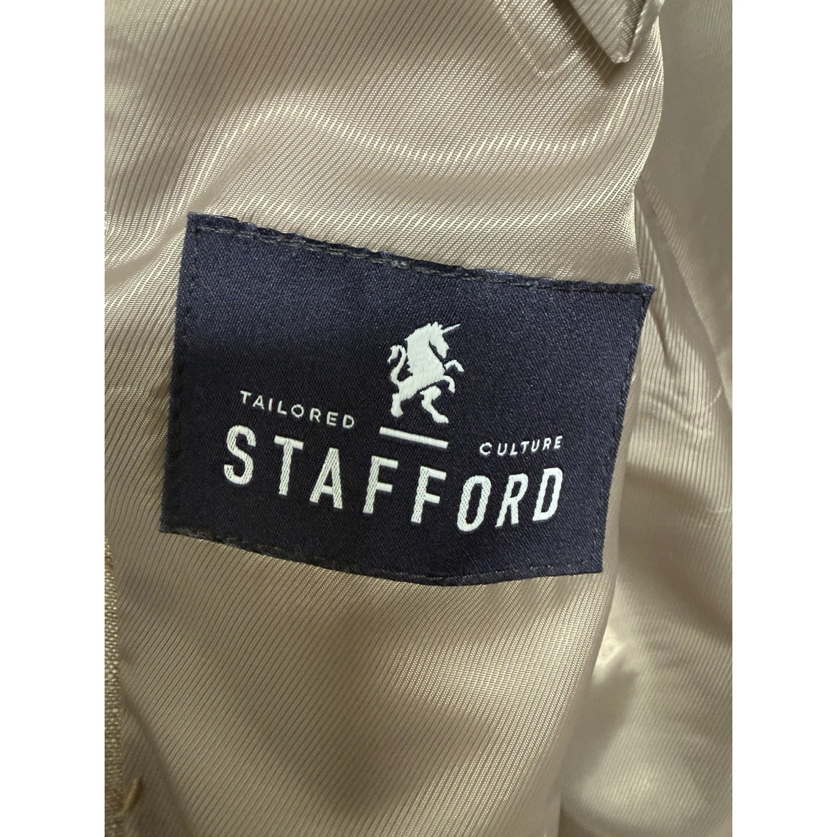 Stafford Linen Blend Sport Coat 50R Tan Classic Fit Blazer 2 Button Tailored