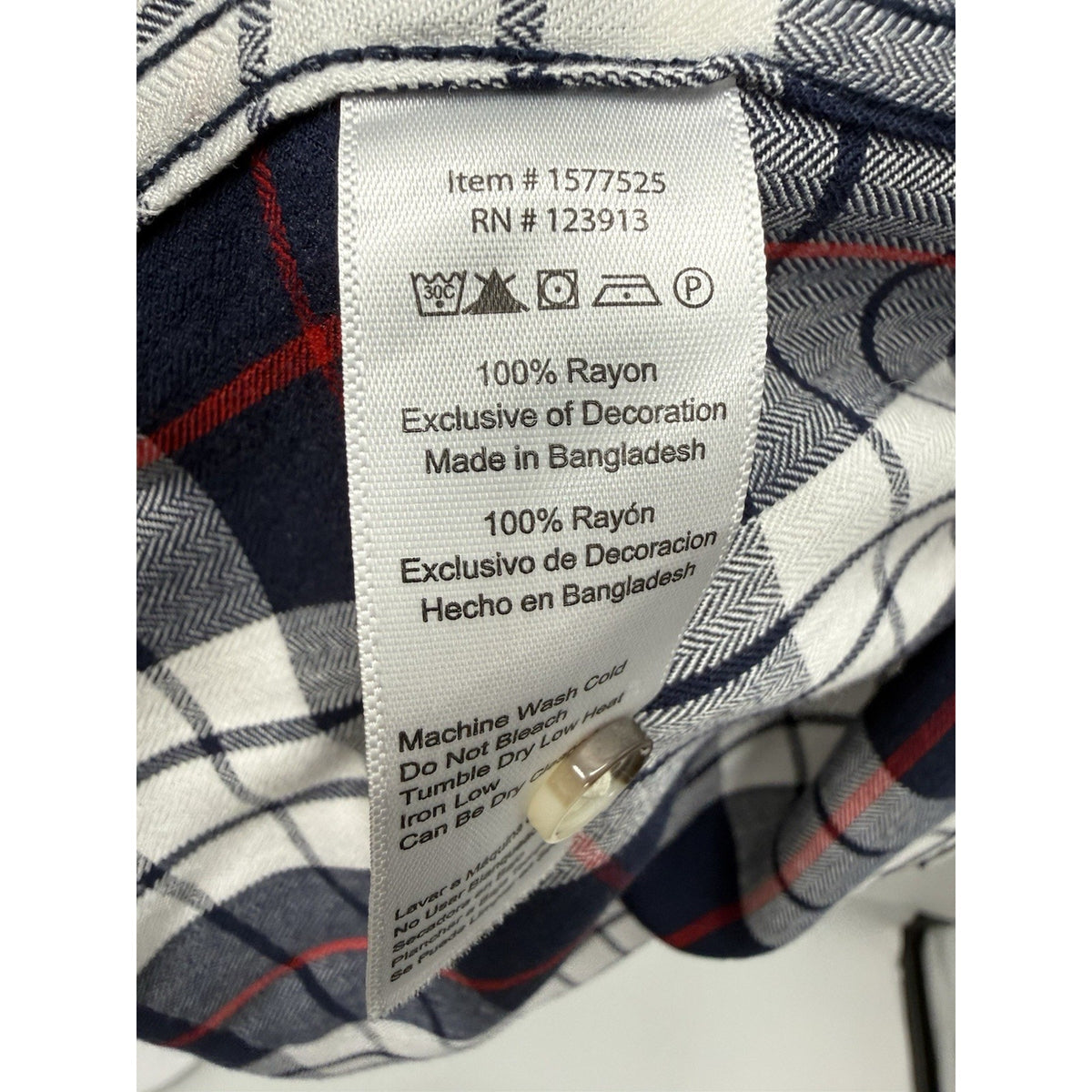 Jachs Girlfriend Women’s X-Large Navy Sleeveless Plaid Blouse