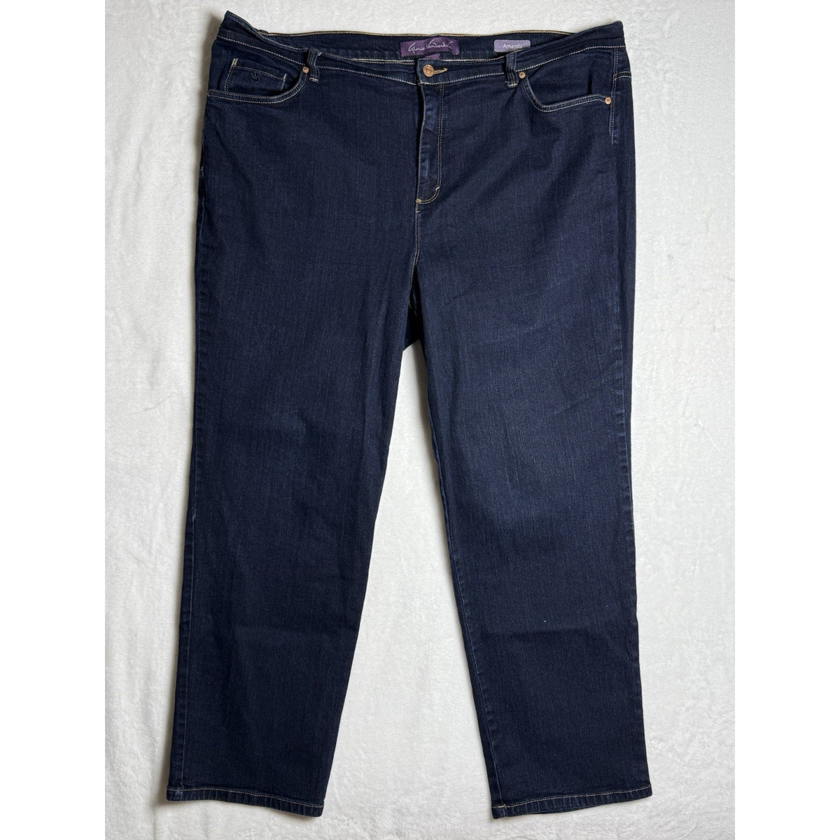 Gloria Vanderbilt Amanda Jeans Womens 22W Average Dark Wash Straight Leg Stretch