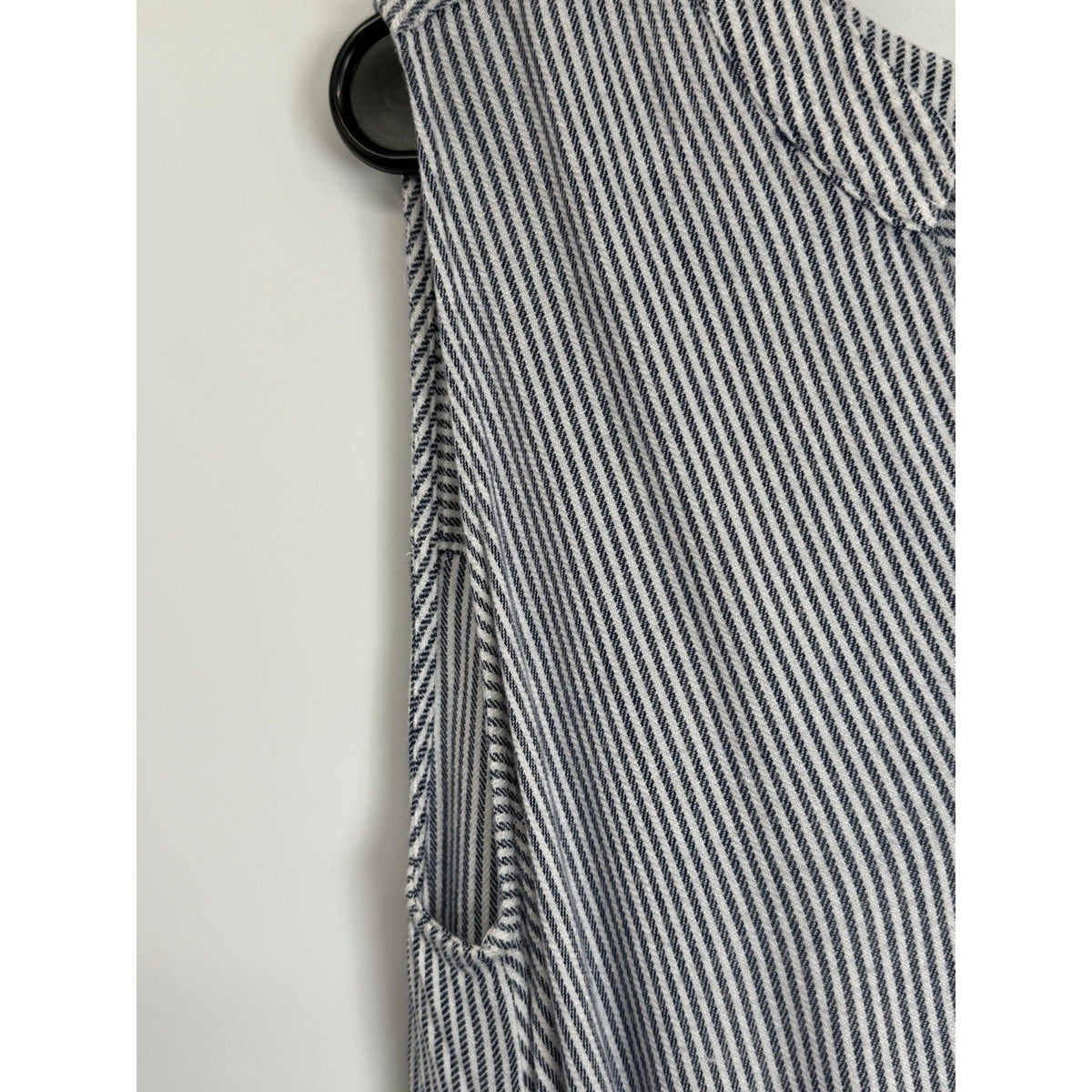 a.n.a XL Blue White Striped Rayon Sleeveless Surplice Blouse Coastal Minimalist