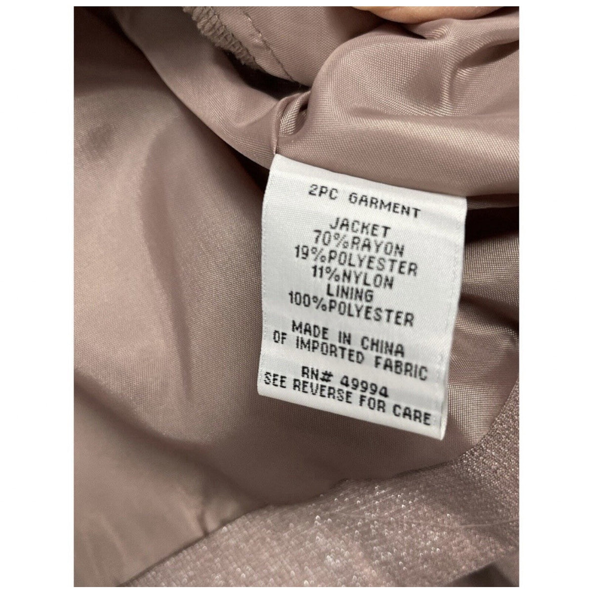 R&M Richards Shimmering , Metallic Bolero Evening Jacket Women’s Size 14 Mauve