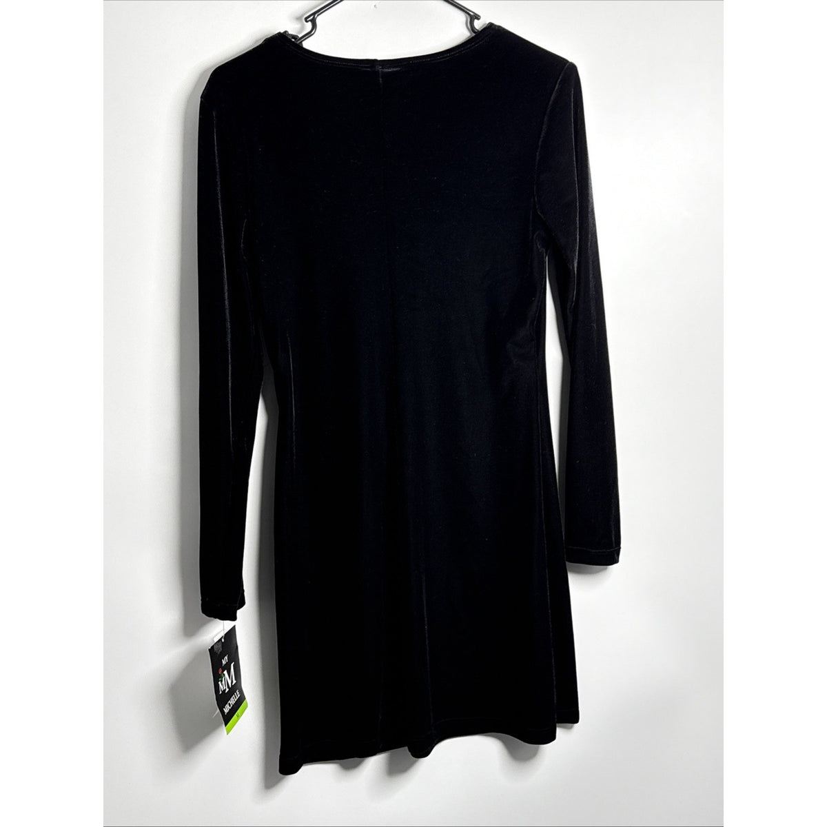 Vintage Y2K My Michelle Black Velvet Dress M NWT Long Sleeve 90s Minimalist