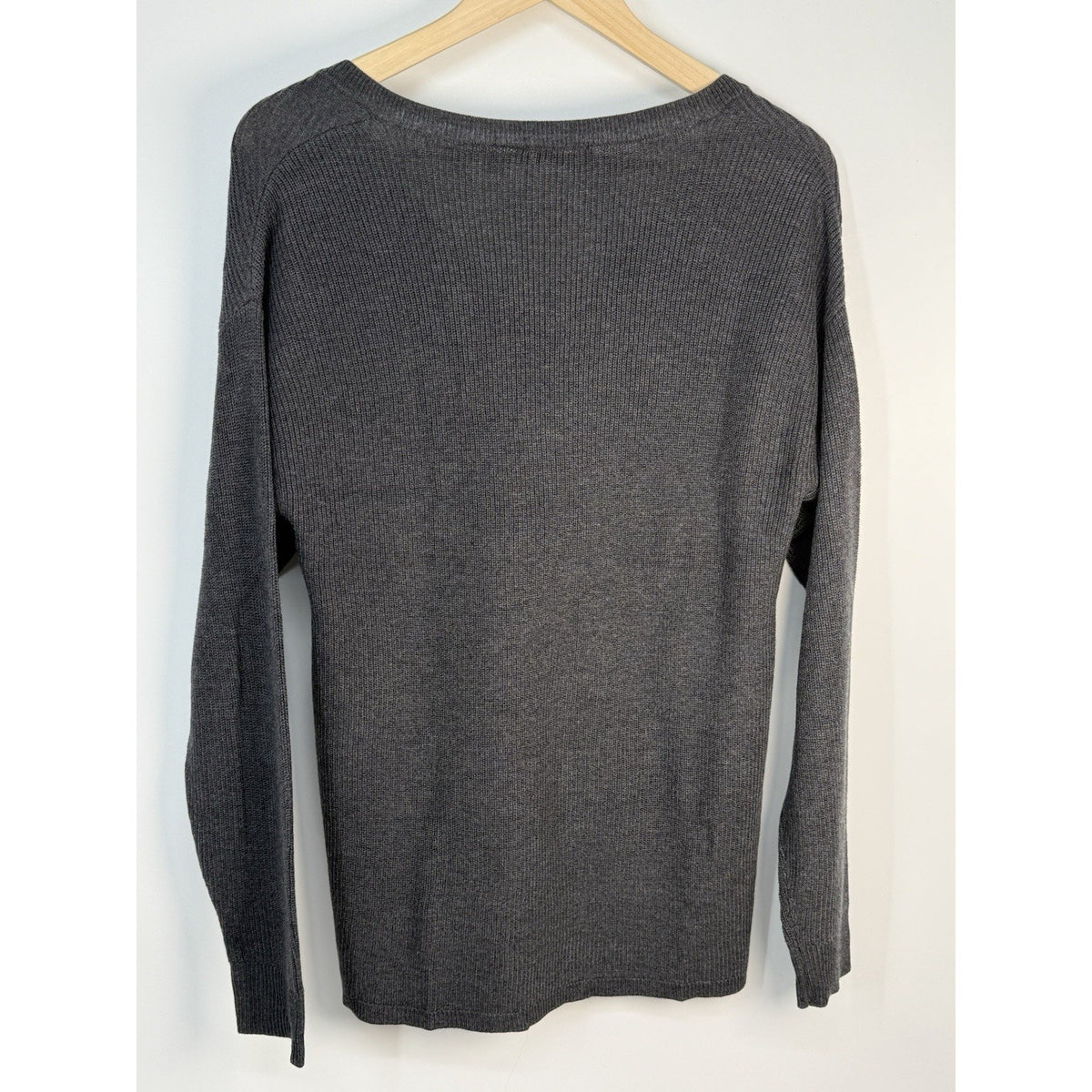 INC International Concepts Gray V-Neck High Low Hem Sweater Women’s M