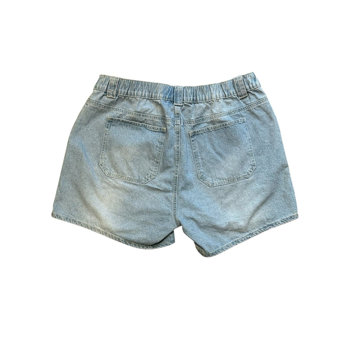 Wax Jean 3X Denim Shorts Light Wash Elastic Back Waist Cotton Casual