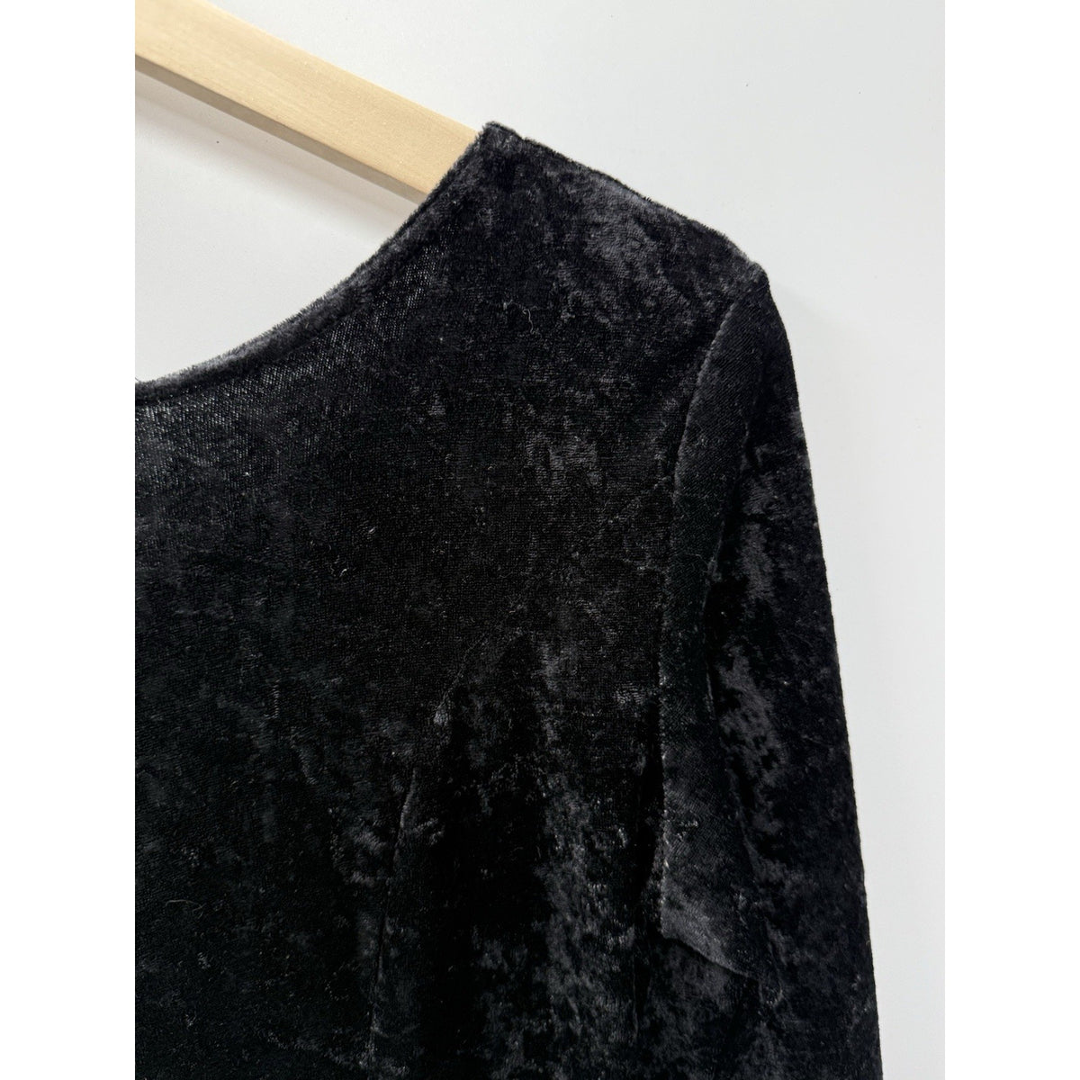 Black Crushed Velvet Maxi Dress Size 34/36 Goth Witchy Dark Academia Grunge