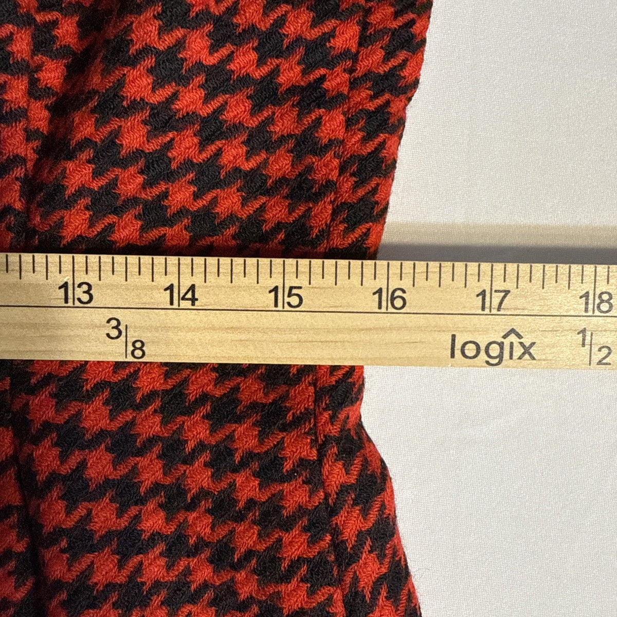 D’ANELLO New York Women’s Size 8 Red Black Houndstooth Wool Blazer Jacket