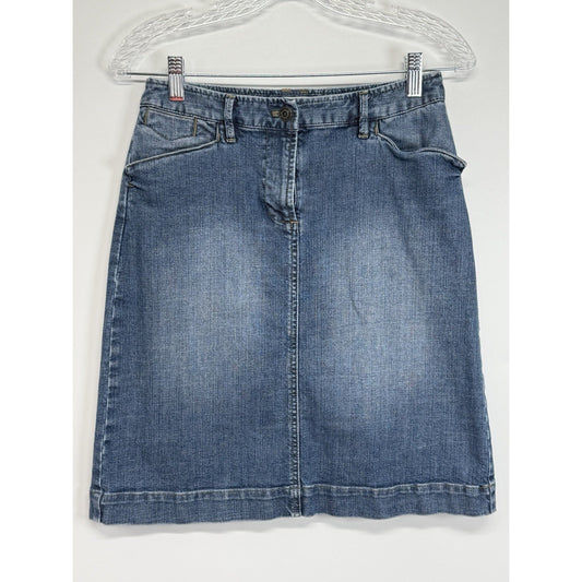 Talbots Petite Blue Jean Denim A-line Skirt Women’s Size 4