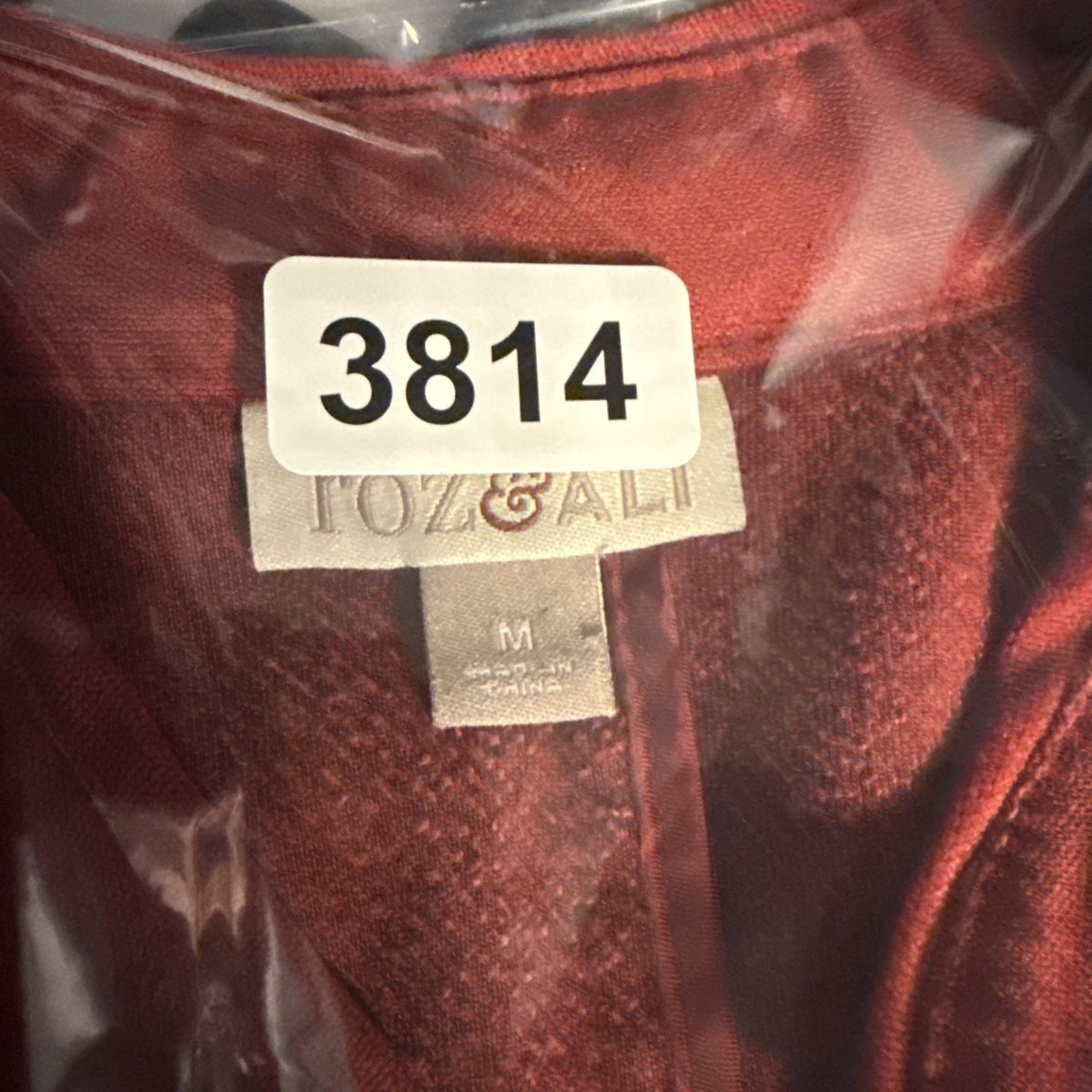 Roz & Ali Red Faux Suede Blazer Jacket Womens M Military Hook Front Lightweight