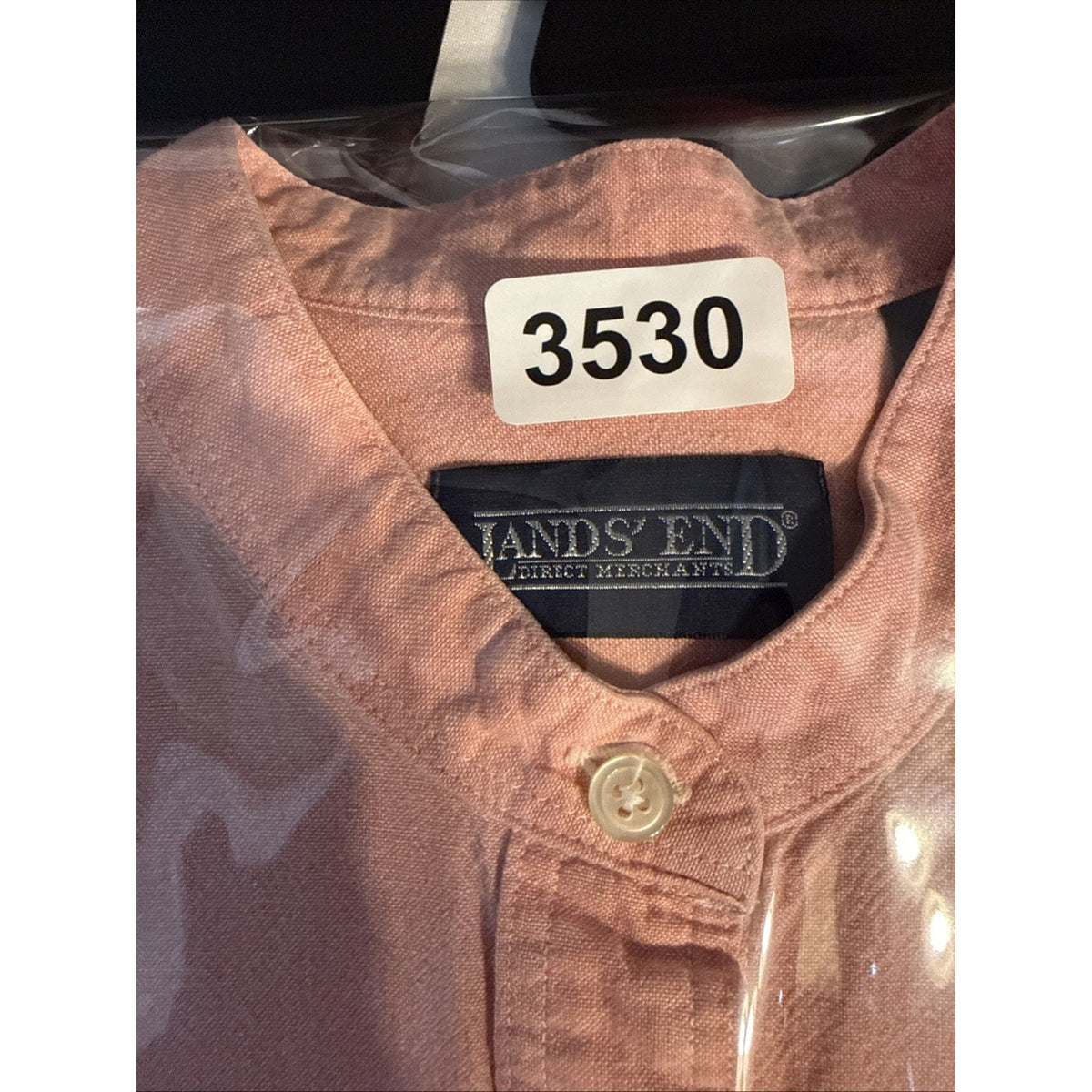 Lands End Direct Merchant button up Shirt Womens Sz 10 Cotton Pink