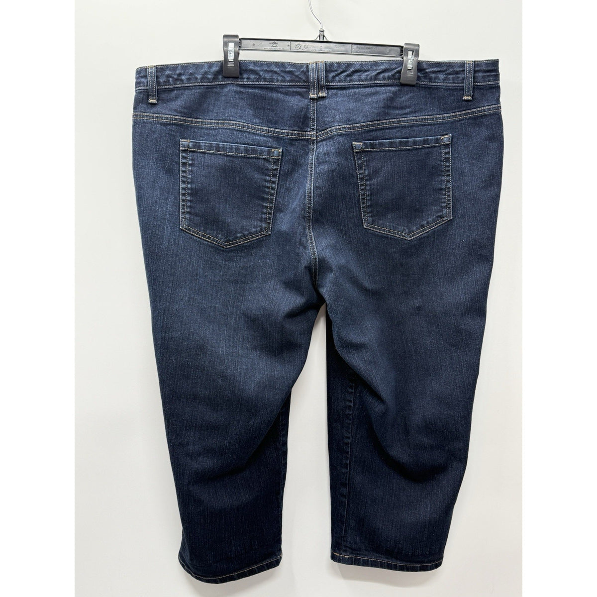 Style&co Women's Blue Denim Capri Jeans Dark Wash Stretch 5-Pocket Plus Size 22W