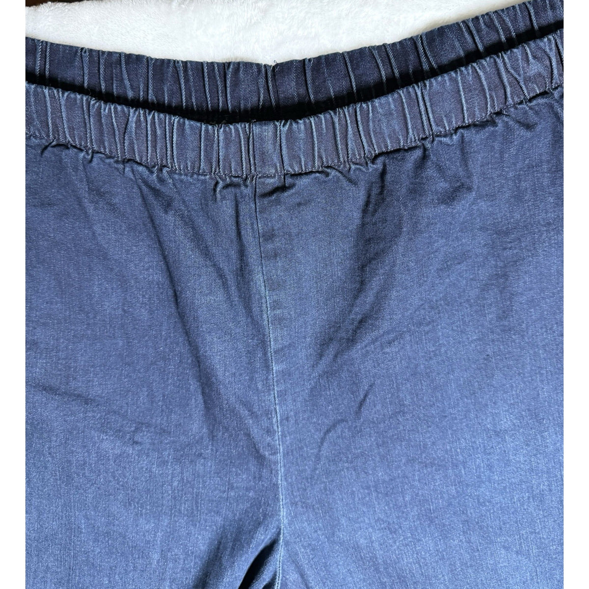 Woman Within Pull On Jeans Womens 30W Dark Wash Straight Leg Stretch Plus Size