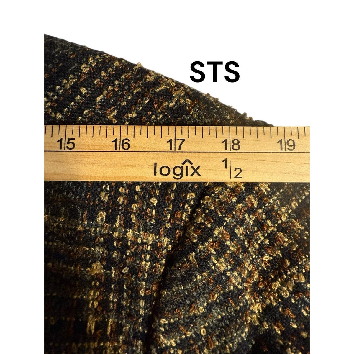 Sag Harbor Woman Plaid Button Front Jacket Brown Black Tweed Look (See Meas)