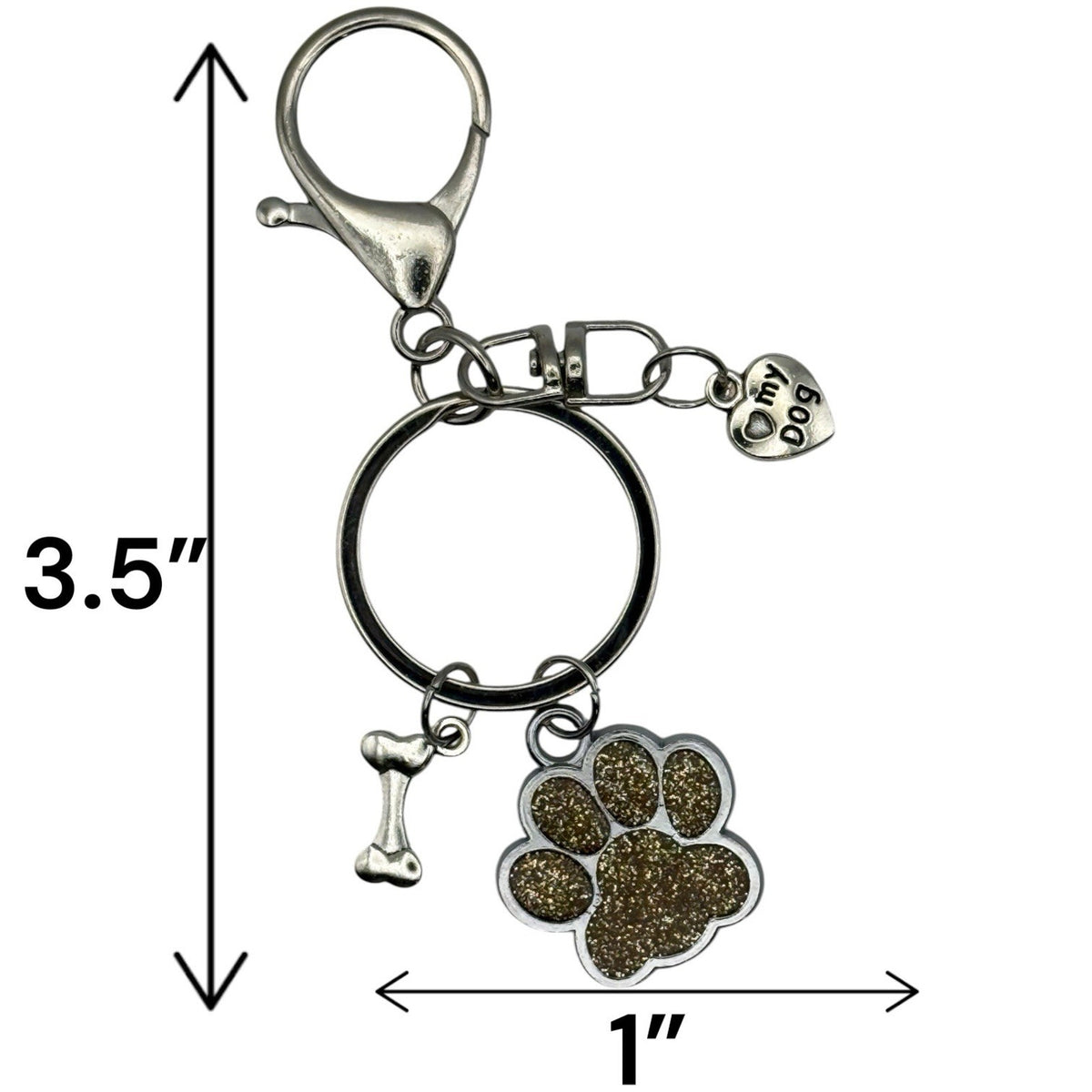 Golden Harvest Paw Print Dog Keychain Purse Charm Dog Lover Gift Handmade