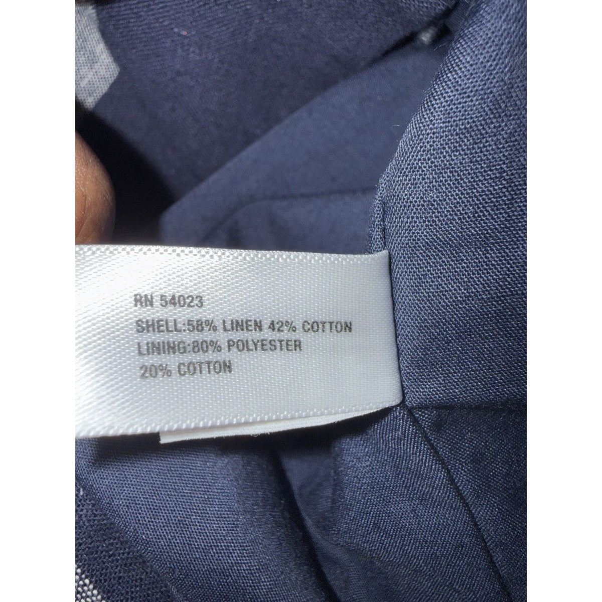 NWT Linen Cotton Striped Mini Skirt Navy Chambray Size 8 Lined