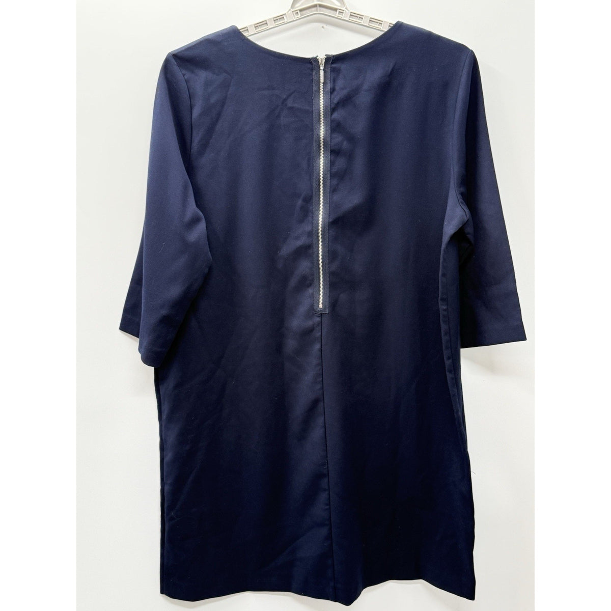 Gap Designed & Crafted Navy Shift Dress Size 20 3/4 Sleeve Back Zip Stretch