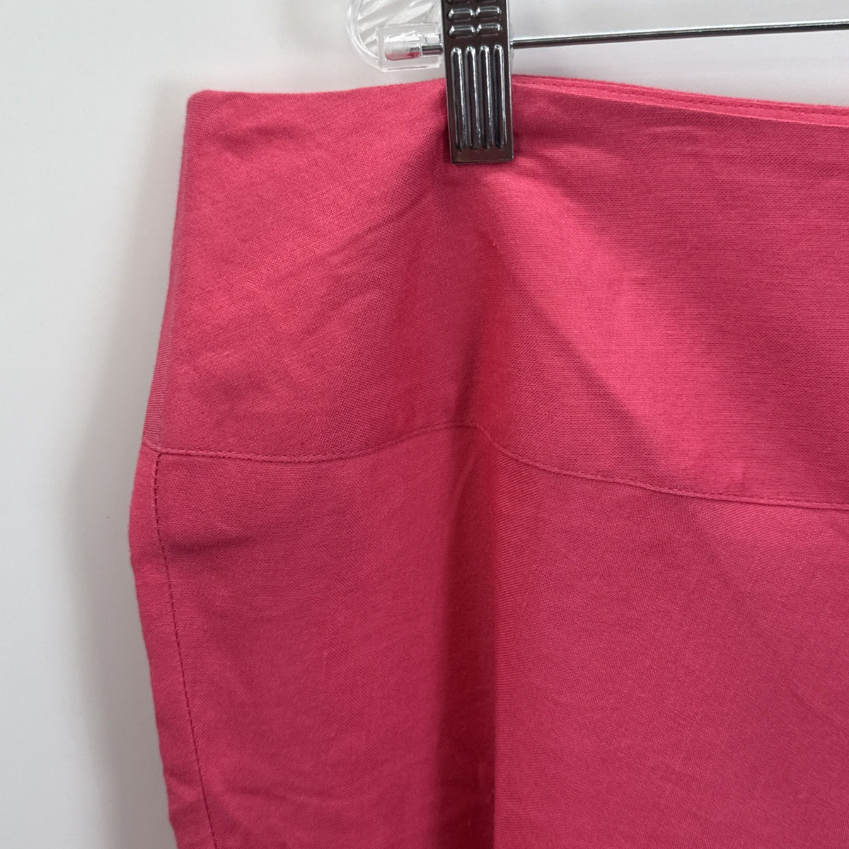 Ashley Stewart Linen Blend Maxi Skirt 20W Pink Black Colorblock Boho Resort