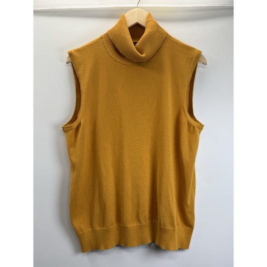 Cable & Gauge Mustard Sleeveless Turtleneck Sweater Top 1X Minimalist Soft Girl
