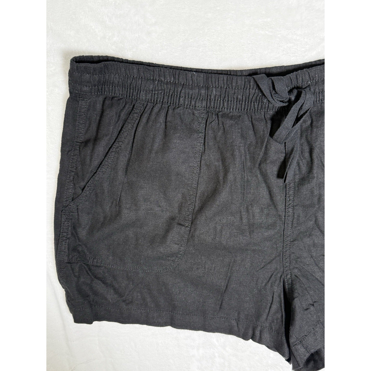 Time and Tru Black Linen Blend Pull On Shorts Women’s XXXL 22 Relaxed