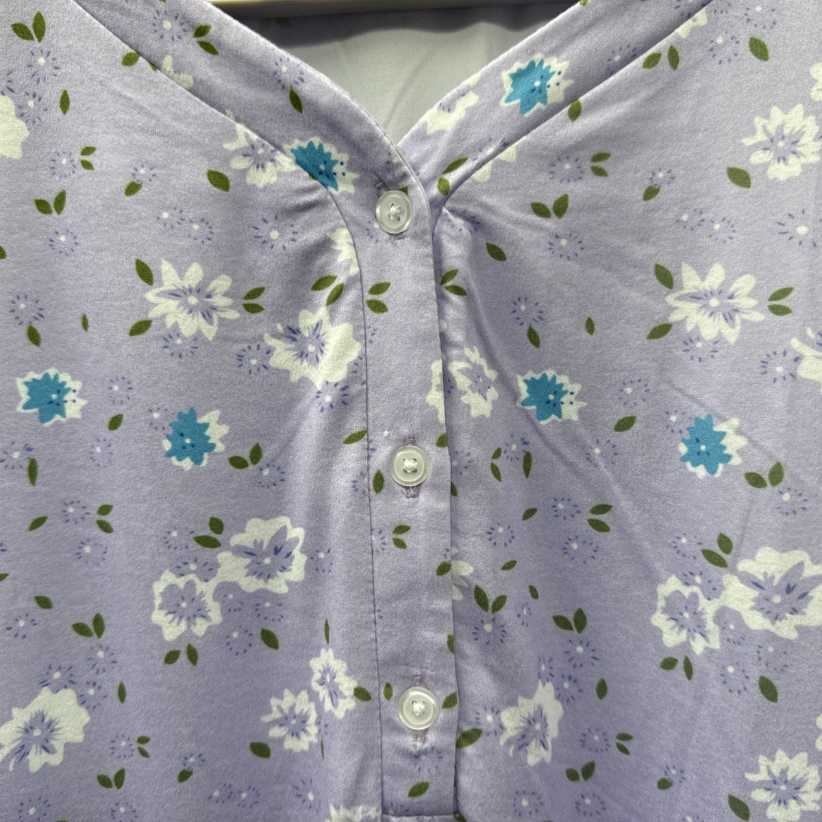 EKOUAER 4X Purple Floral House Dress Nightgown Long Sleeve Pockets Sleepwear