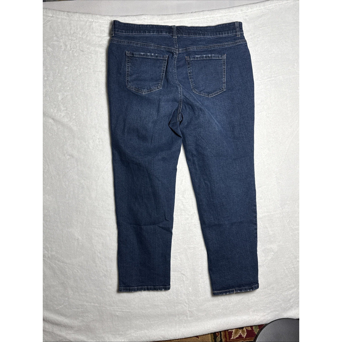 Terra & Sky Boyfriend Jeans Distressed Denim Blue Womens Sz 16W Stretch Pockets