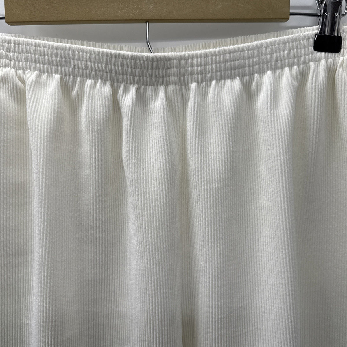 Alfred Dunner 20W Ivory Corduroy Pants Elastic Waist Pull On Straight Leg