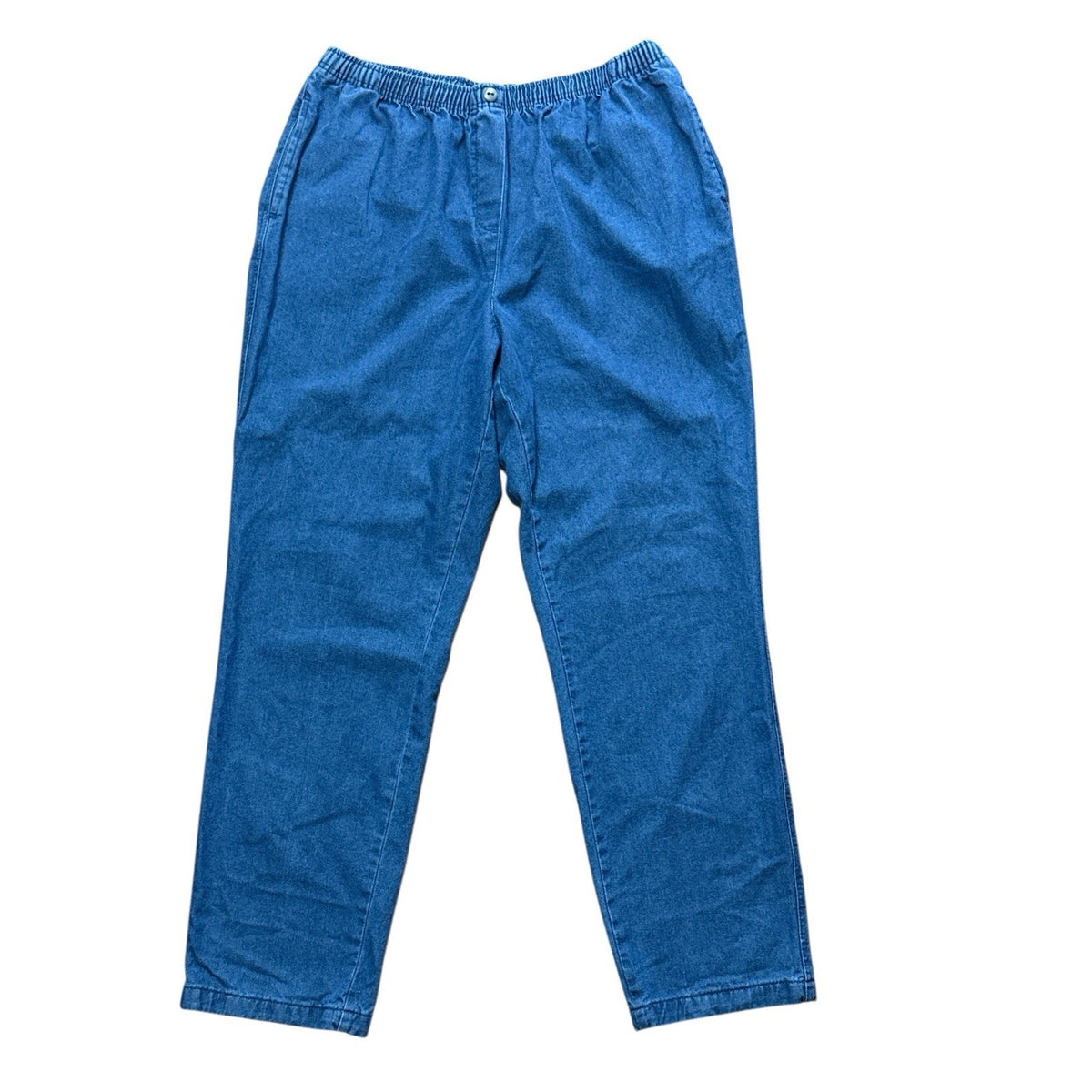 Woman Within Pull On Jeans Plus 22W Tall Denim Blue Jean Elastic Waist Casual