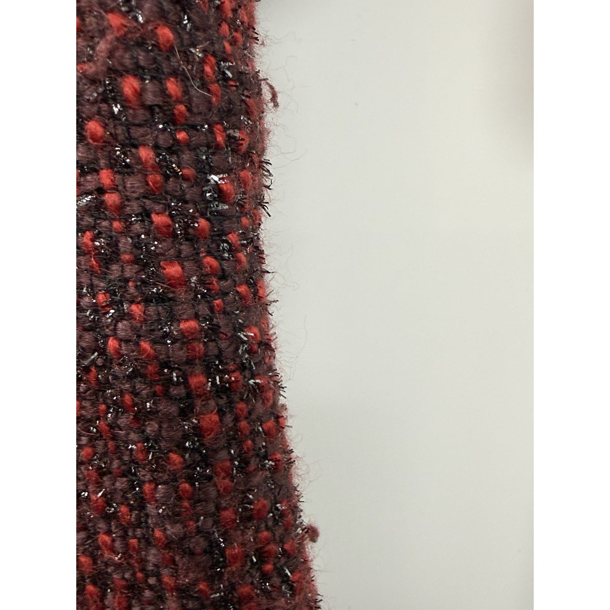 Chicos 2 Tweed Jacket Beaded Sequin Lace Holiday Evening Career Red Black XL