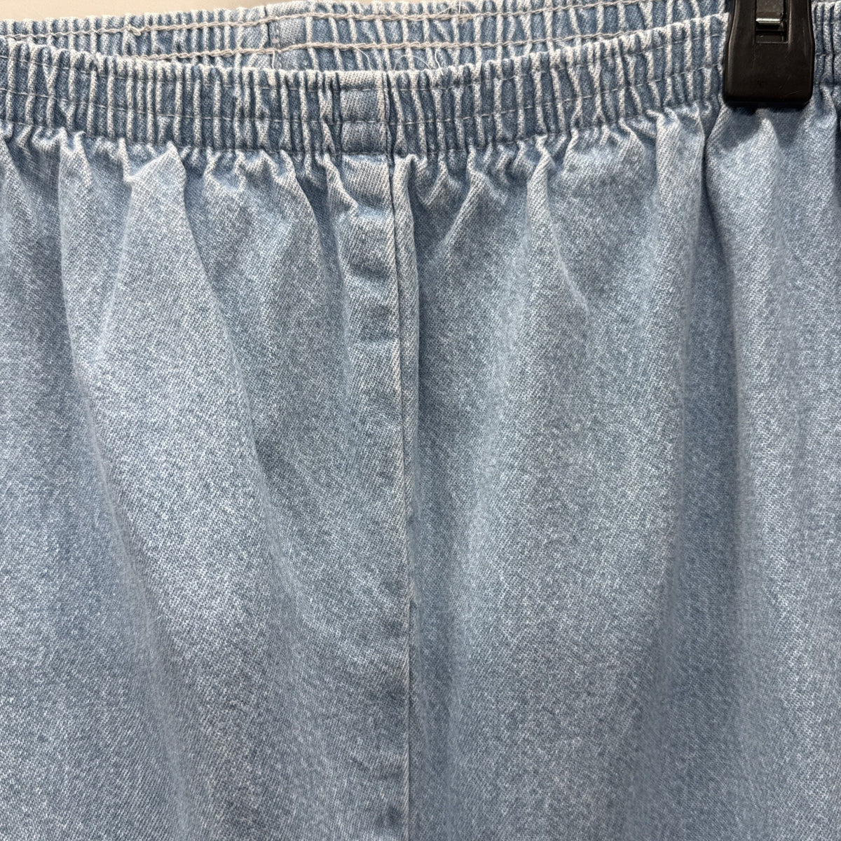 Chic Womens 24W Jeans Pull On Elastic Waist Blue Light Wash Pockets Casual
