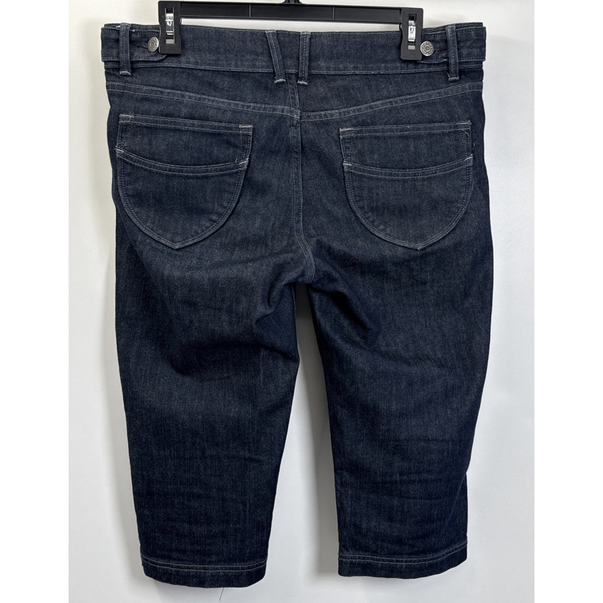 Old Navy Denim Capris 16.5 Inseam Womens Size 8 Dark Wash Stretch Classic Rise