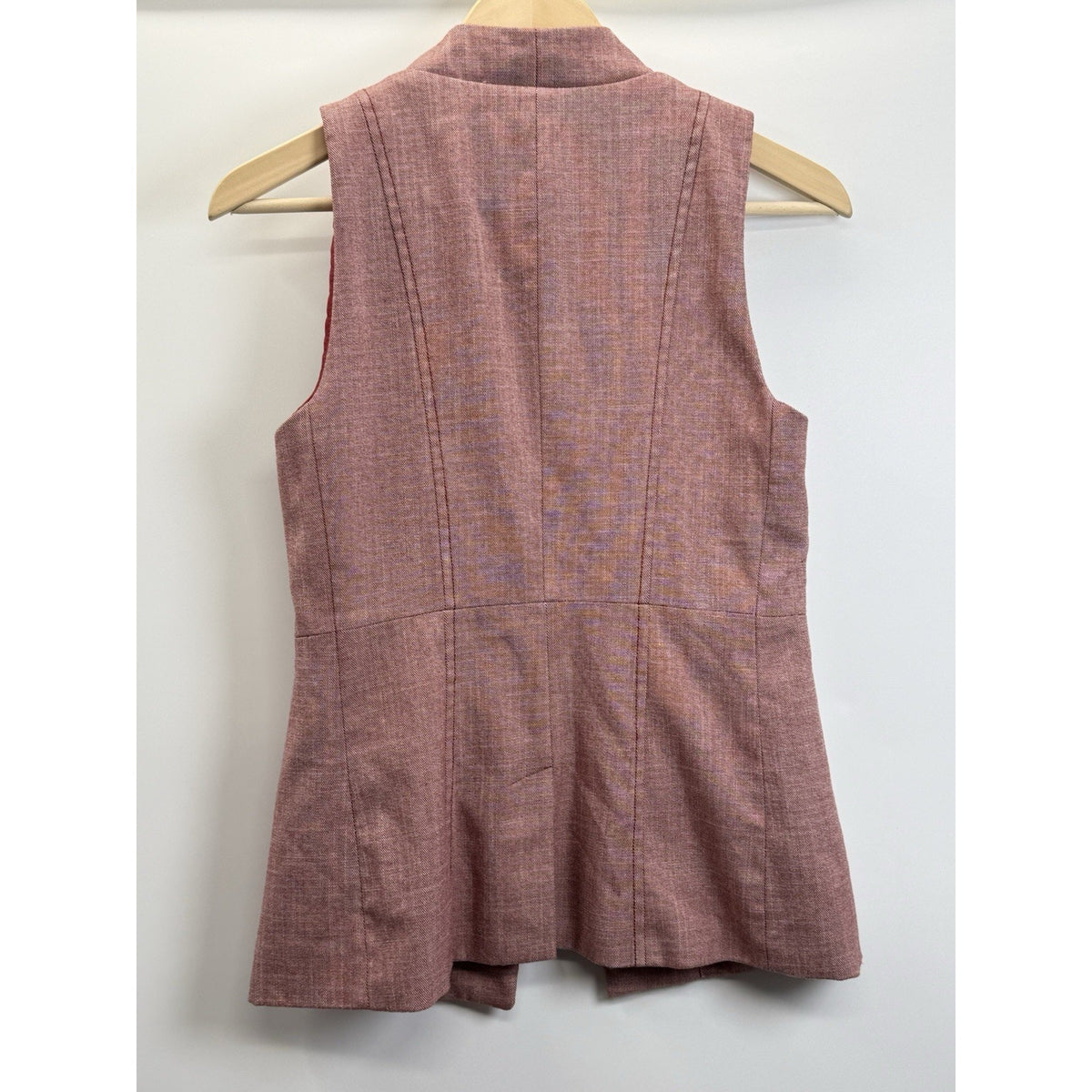7th Avenue NY & Co Sleeveless Blazer Vest Womens 2 Red Career Dark Academia