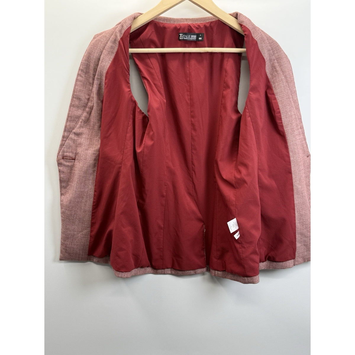 7th Avenue NY & Co Sleeveless Blazer Vest Womens 2 Red Career Dark Academia