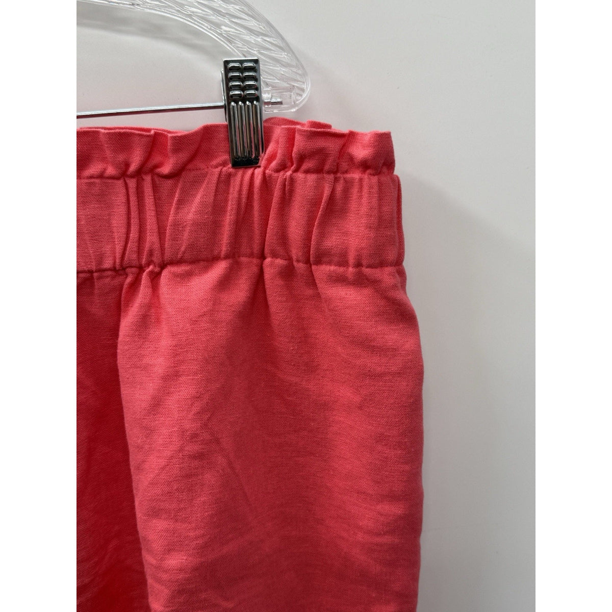 A New Day Linen Blend Shorts Womens 1X Coral Pink Pull On Elastic Waist Casual
