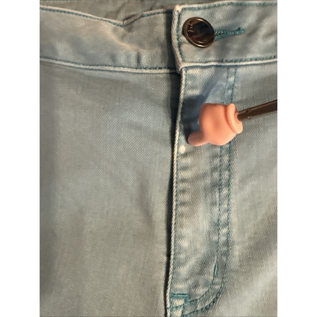 Lane Bryant Shorts Plus Size 28 Aqua Blue Relaxed Girlfriend Fit Denim