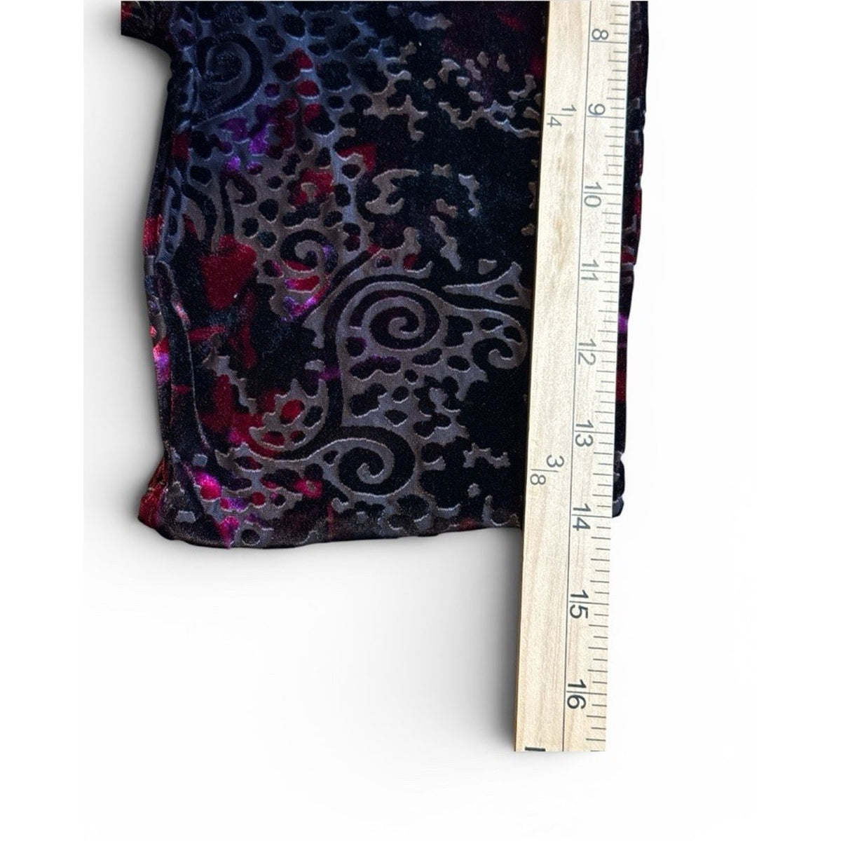 Cupio Burnout Velvet Top M Whimsigoth Gothic Romantic Red Black Floral