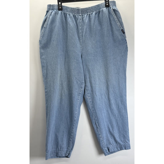 Chic Classic Collection Jeans Womens 18W Petite Pull On Denim Straight Leg Flaw