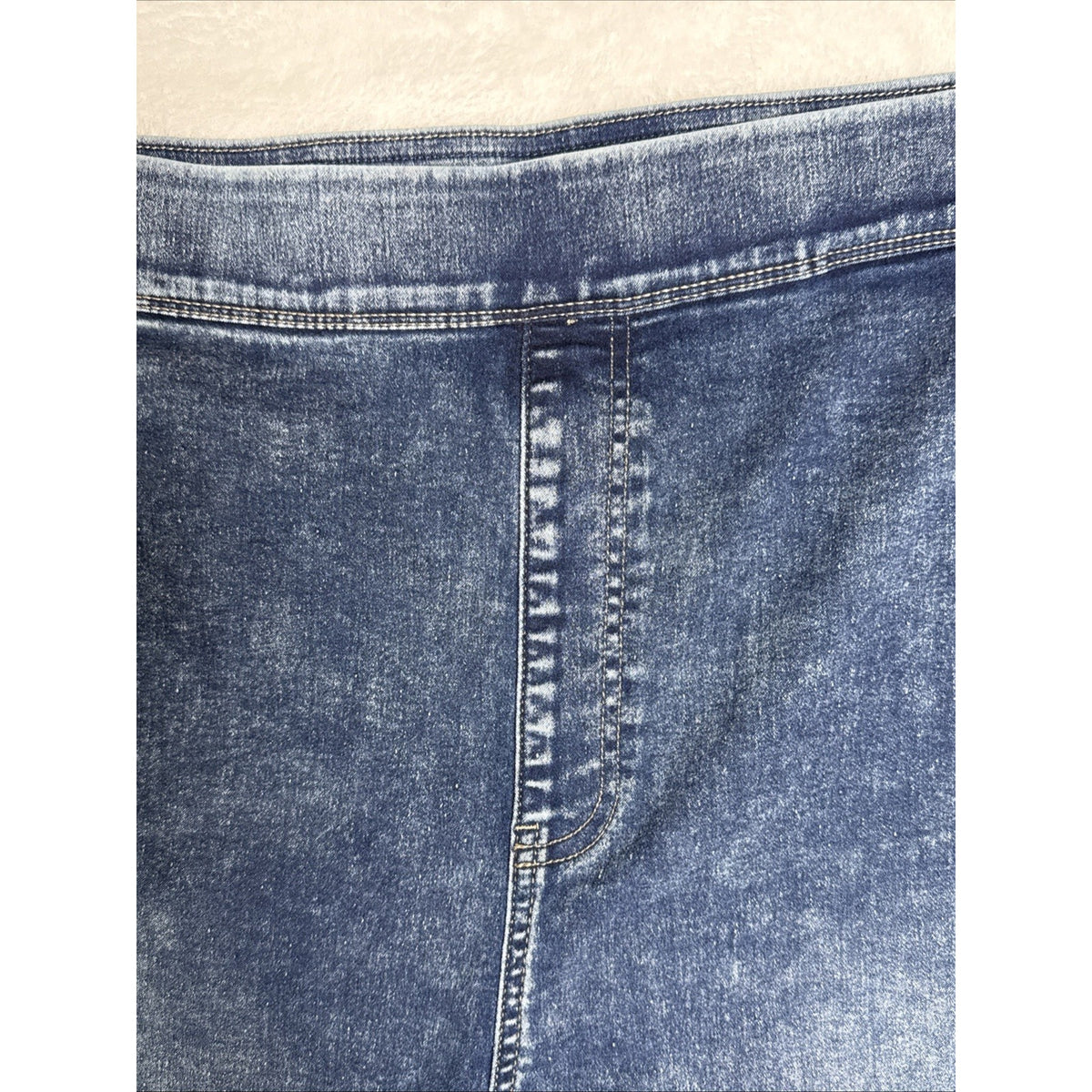 Terra & Sky Womens Jeggings Blue Acid Wash Pull On High Rise Size 3X (24W-26W)