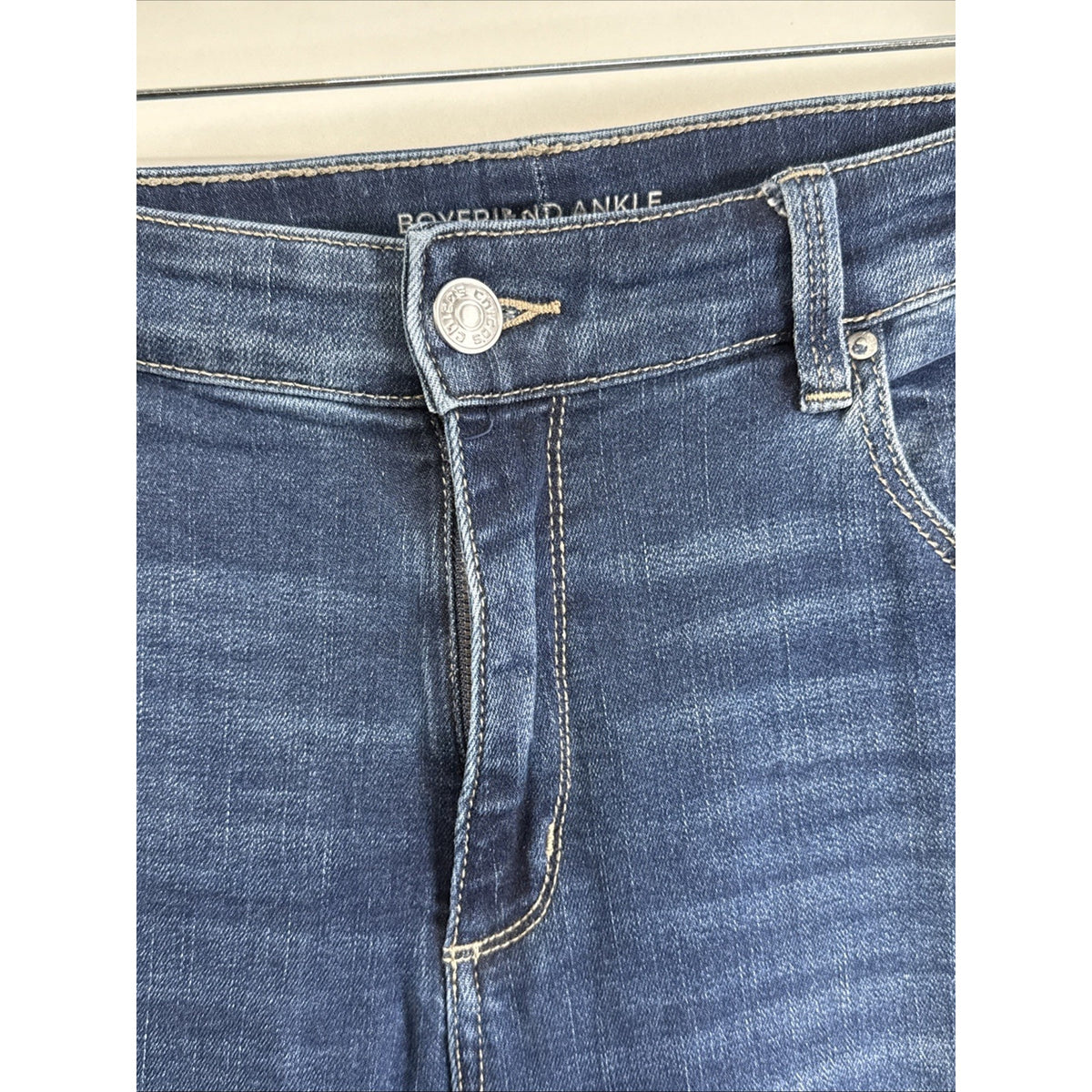 Chicos Women’s 12R Boyfriend Ankle Jeans Size 2R Cotton Spandex Stretch