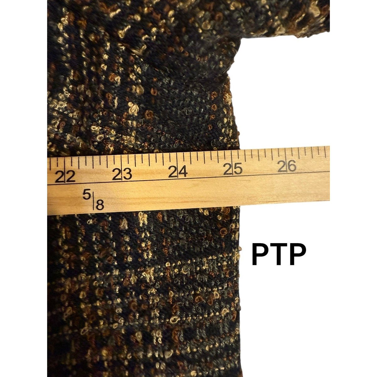 Sag Harbor Woman Plaid Button Front Jacket Brown Black Tweed Look (See Meas)